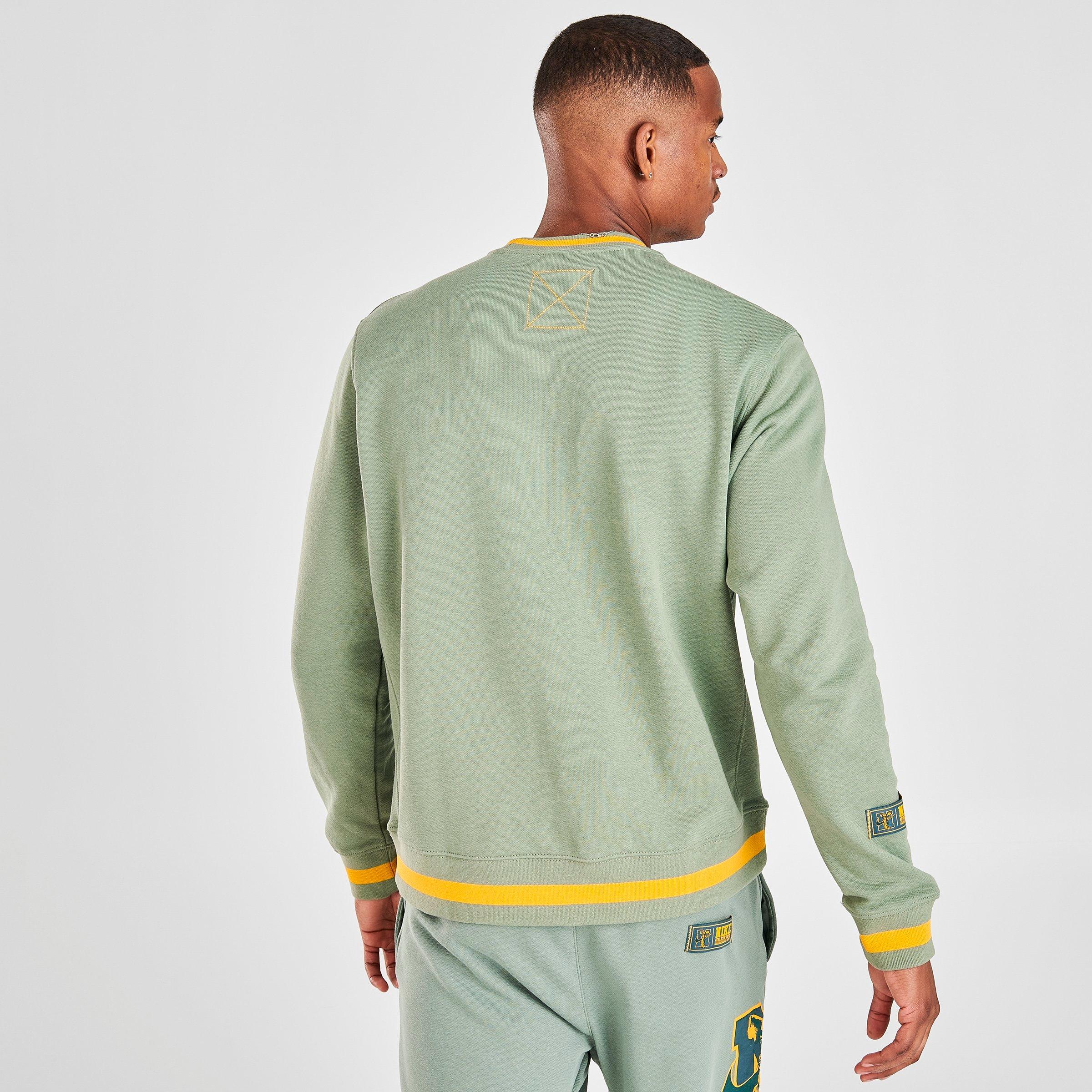 nike club fleece crew neck sweatshirt in sage green