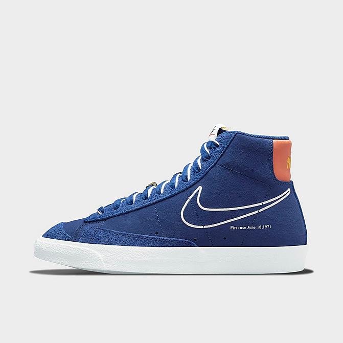 Right view of Nike Blazer Mid '77 SE 50 Years Casual Shoes in Deep Royal Blue/White/Orange Click to zoom