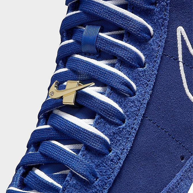 Front view of Nike Blazer Mid '77 SE 50 Years Casual Shoes in Deep Royal Blue/White/Orange Click to zoom