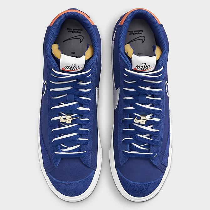 Back view of Nike Blazer Mid '77 SE 50 Years Casual Shoes in Deep Royal Blue/White/Orange Click to zoom