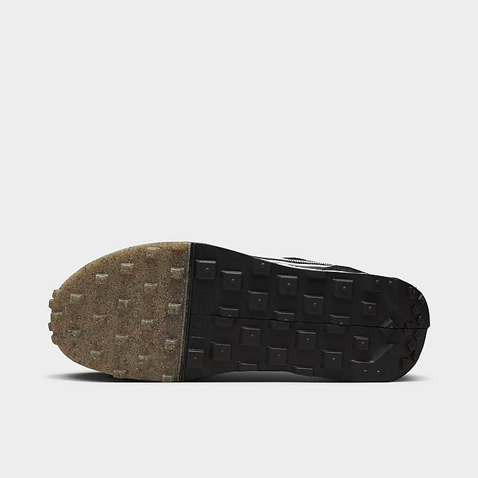 Bottom view of Women's Nike Fontanka Waffle Casual Shoes in Black/Dark Obsidian/Gum Light Brown/White Click to zoom