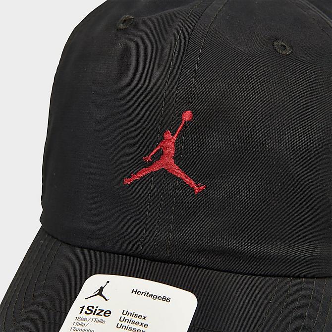 Left view of Jordan Jumpman Heritage86 Washed Strapback Hat in Black Click to zoom