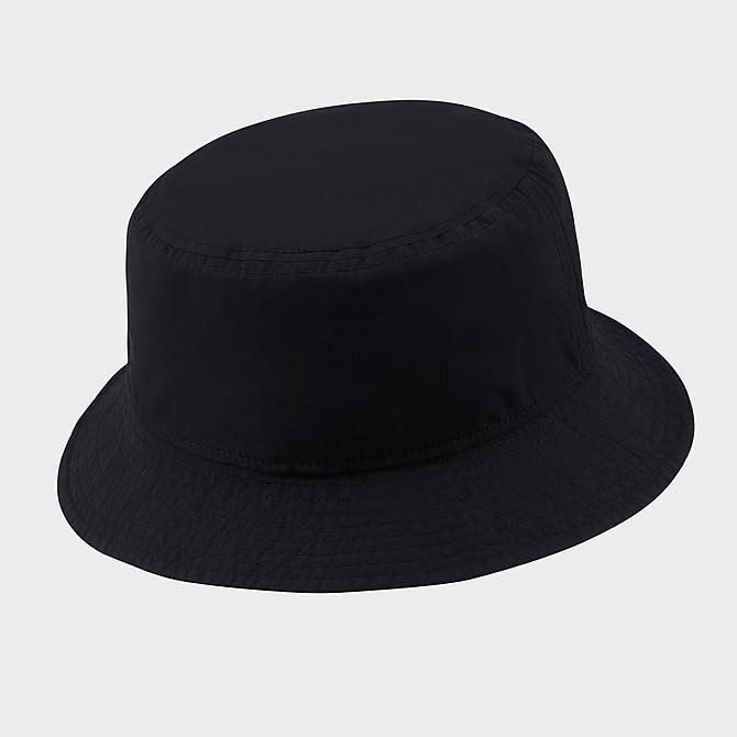 Three Quarter view of Jordan Jumpman Washed Bucket Hat in Black/Gym Red Click to zoom