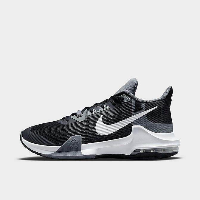 Right view of Men's Nike Air Max Impact 3 Basketball Shoes in Black/White/Cool Grey Click to zoom