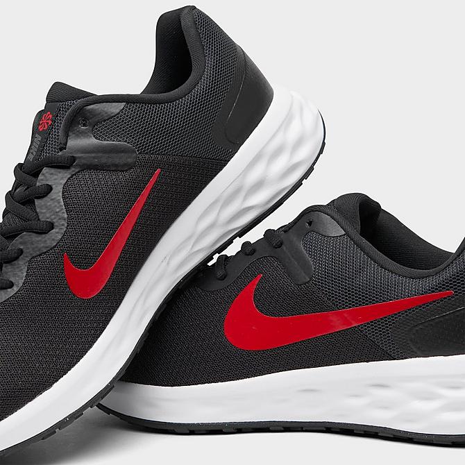 Front view of Men's Nike Revolution 6 Next Nature Running Shoes in Black/University Red/Anthracite Click to zoom