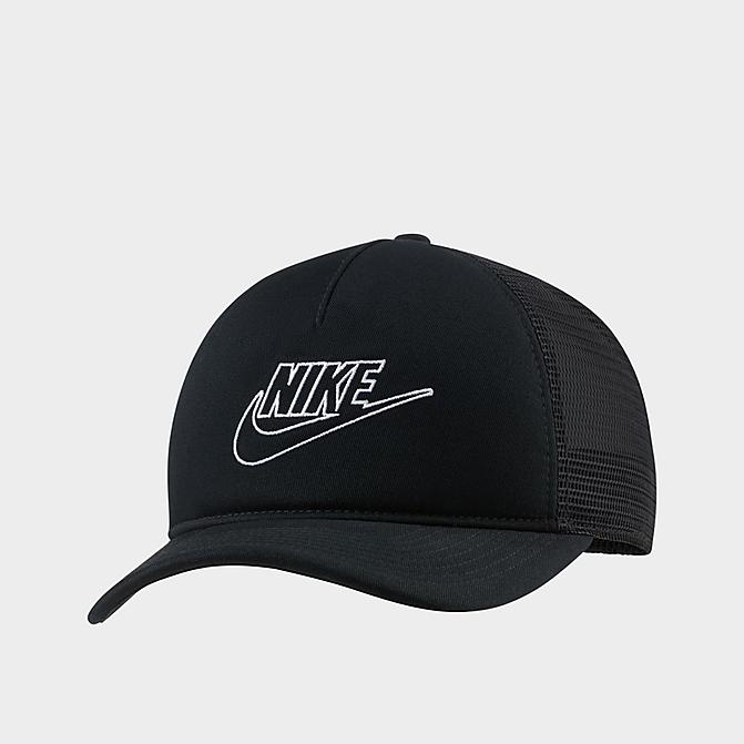 Right view of Nike Sportswear Classic 99 Trucker Snapback Hat in Black Click to zoom