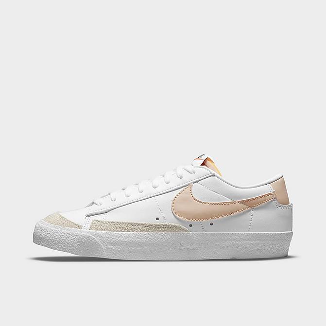 Right view of Women's Nike Blazer Low '77 Casual Shoes in White/Pale Coral/Black/Rattan Click to zoom