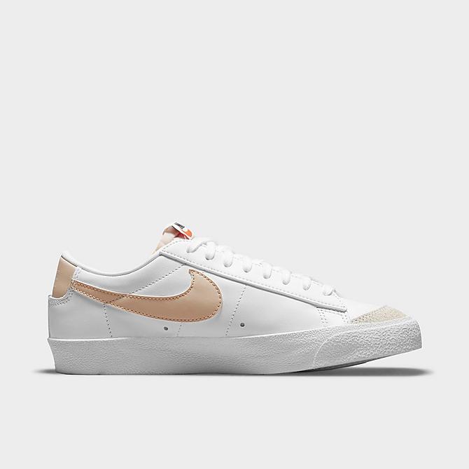 Front view of Women's Nike Blazer Low '77 Casual Shoes in White/Pale Coral/Black/Rattan Click to zoom
