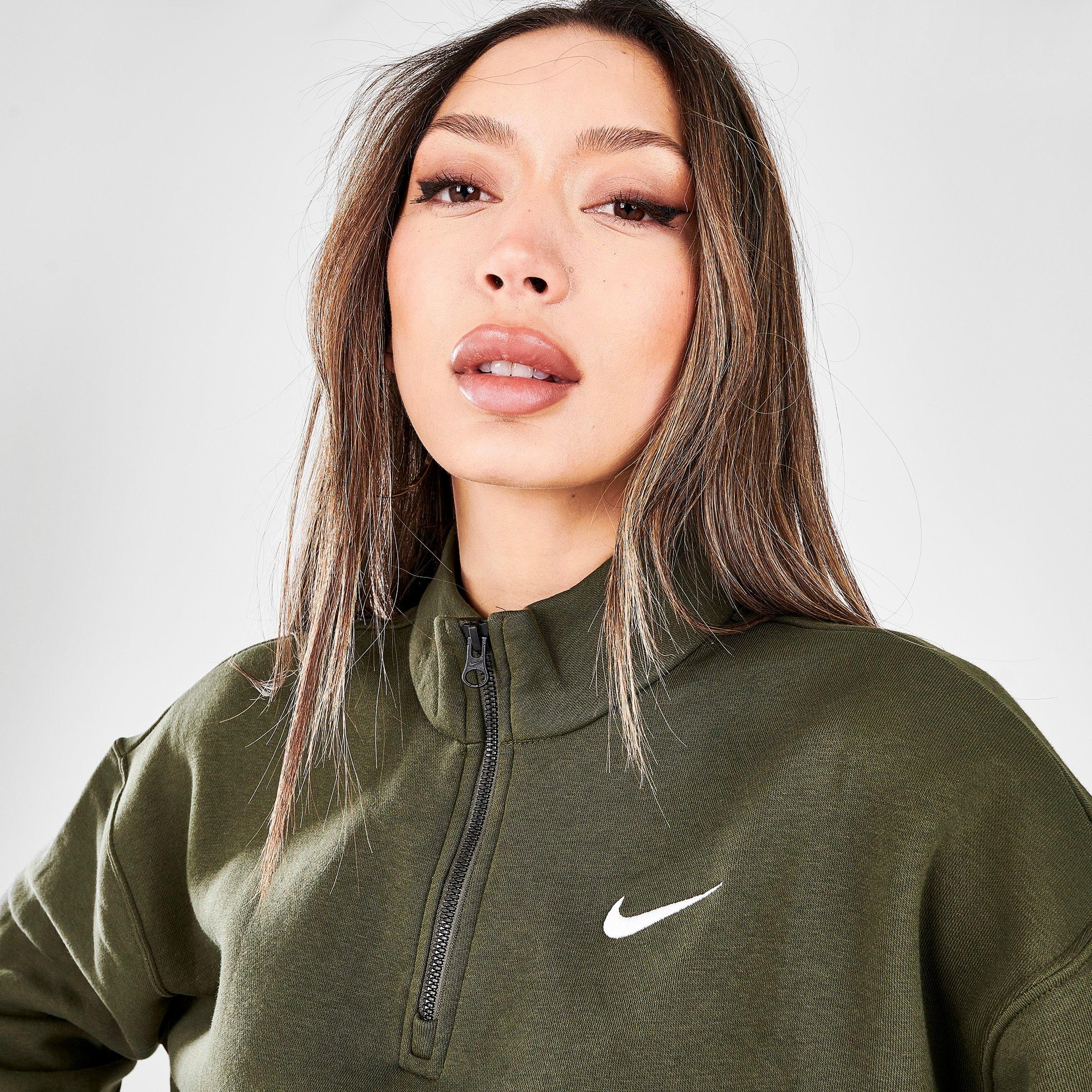 nike khaki half zip women's