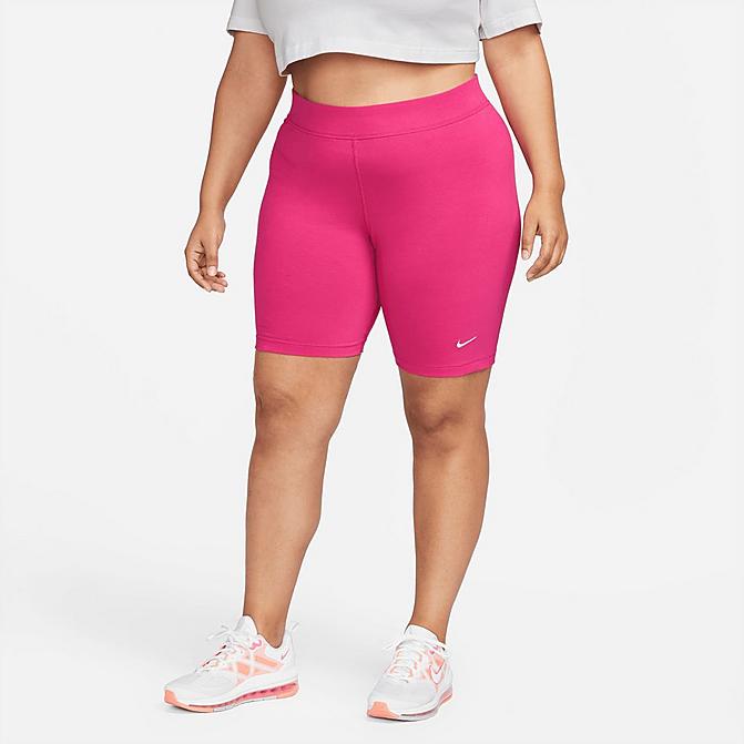 Plus Size in Pink/Active Pink Size 2X-Large Cotton/Polyester/Spandex Womens Sportswear Essential Mid-Rise Bike Shorts Finish Line Women Sport & Swimwear Sportswear Sports Shorts 