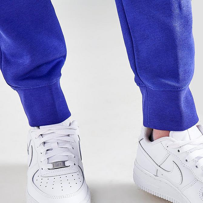 On Model 6 view of Girls' Nike Sportswear Club Fleece Jogger Pants in Lapis/White Click to zoom