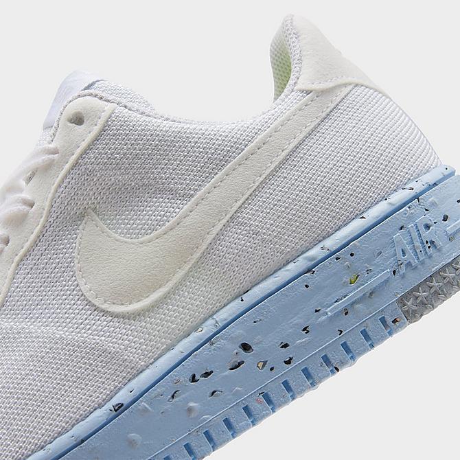 Front view of Women's Nike Air Force 1 Crater Flyknit Casual Shoes in White/White/Pure Platinum Click to zoom