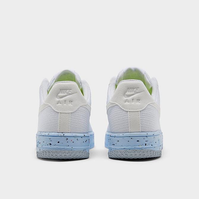 Left view of Women's Nike Air Force 1 Crater Flyknit Casual Shoes in White/White/Pure Platinum Click to zoom
