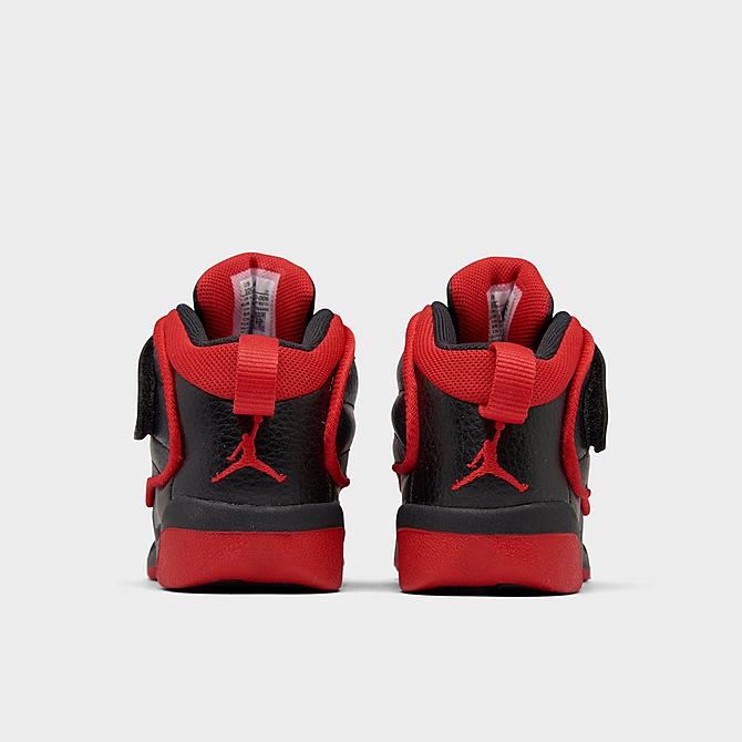 Left view of Kids' Toddler Jordan Pro Strong Basketball Shoes in Black/University Red Click to zoom