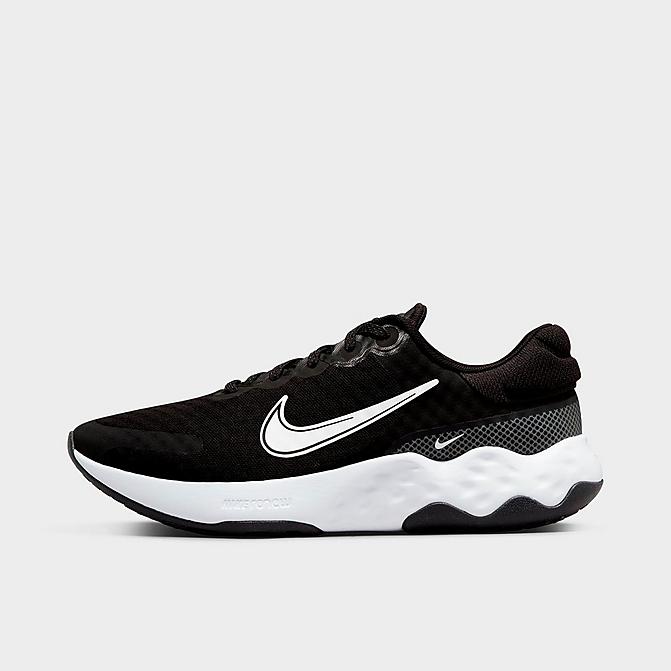 Right view of Women's Nike Renew Ride 3 Road Running Shoes in Black/White/Dark Smoke Grey/Smoke Grey Click to zoom