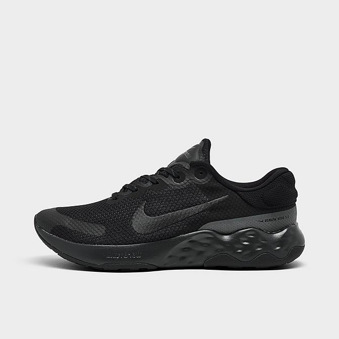 Right view of Men's Nike Renew Ride 3 Running Shoes in Black/Dark Smoke Grey/Iron Grey/Black Click to zoom