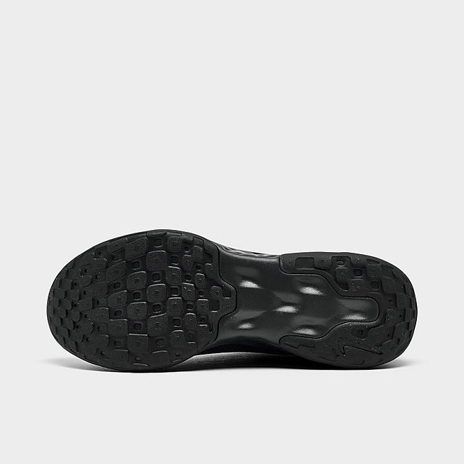 Bottom view of Men's Nike Renew Ride 3 Running Shoes in Black/Dark Smoke Grey/Iron Grey/Black Click to zoom
