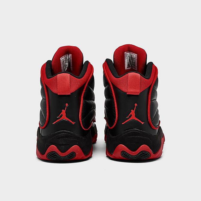 Left view of Men's Air Jordan Pro Strong Basketball Shoes in Black/University Red Click to zoom