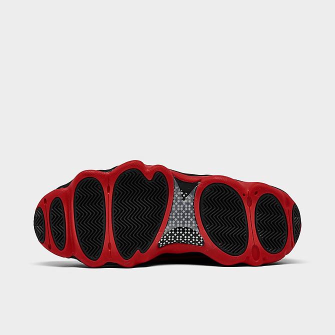 Bottom view of Men's Air Jordan Pro Strong Basketball Shoes in Black/University Red Click to zoom