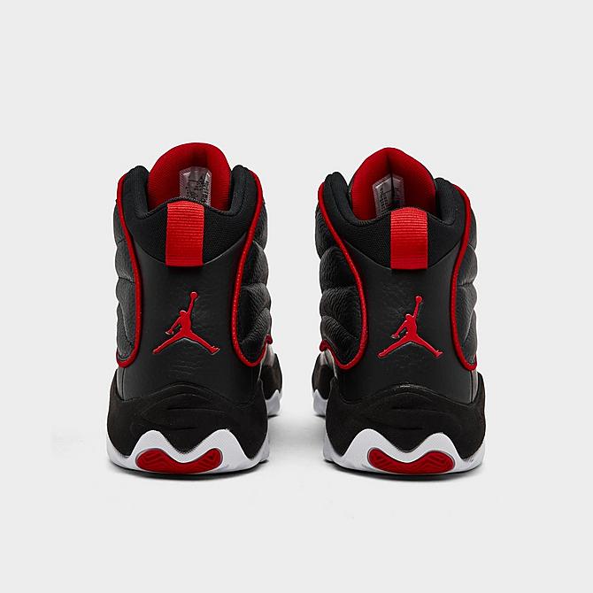 Left view of Men's Air Jordan Pro Strong Basketball Shoes in Black/University Red/White Click to zoom