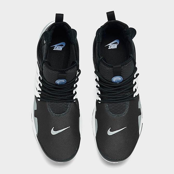 Back view of Men's Nike Air Presto Mid Utility Casual Shoes in Anthracite/Summit White/Particle Grey/University Blue Click to zoom
