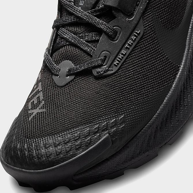 Front view of Women's Nike Pegasus Trail 3 GORE-TEX Running Shoes in Black/Black/Dark Smoke Grey/Iron Grey Click to zoom