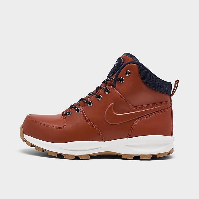 Right view of Men's Nike Manoa Leather SE Boots in Rugged Orange/Armory Navy/Summit White/Rugged Orange Click to zoom