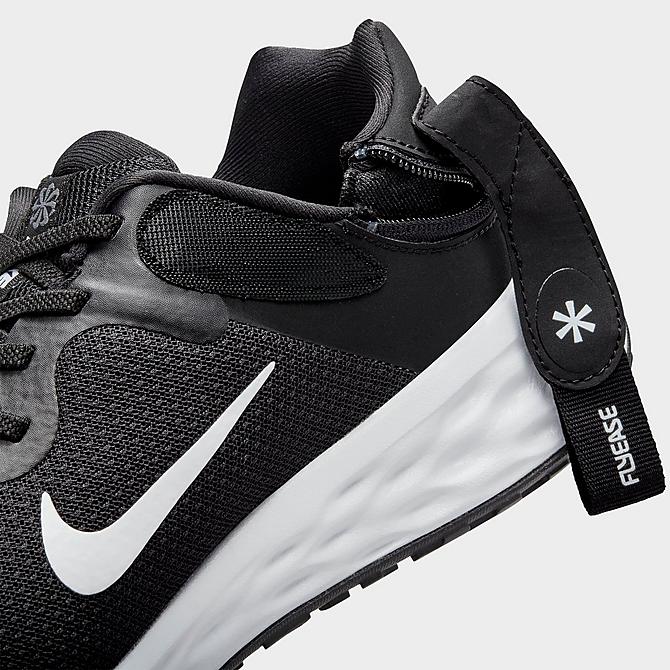 Front view of Men's Nike Revolution 6 FlyEase Next Nature Running Shoes in Black/Iron Grey/White Click to zoom