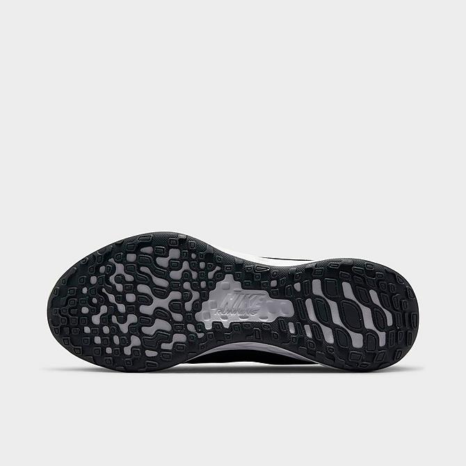 Bottom view of Women's Nike Revolution 6 Next Nature Running Shoes (Wide Width) in Black/Dark Smoke Grey/Cool Grey/White Click to zoom