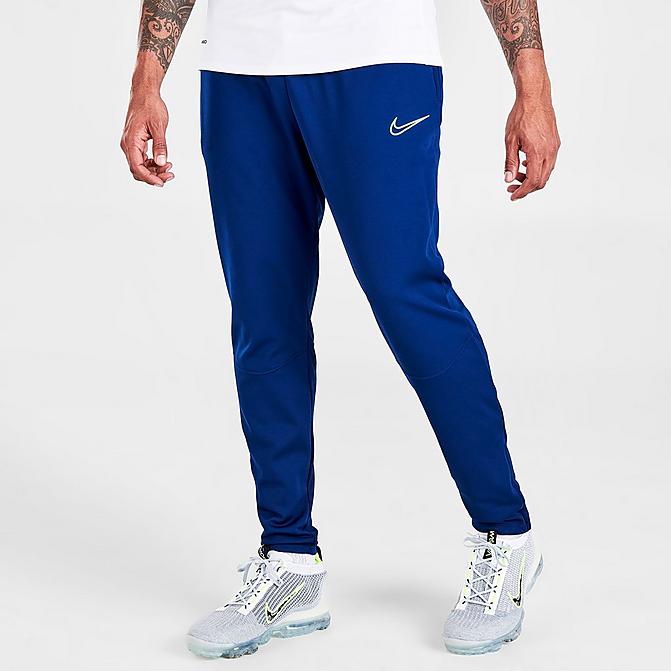 Front view of Men's Nike Therma-FIT Academy Winter Warrior Soccer Training Pants in Blue Void/Volt Click to zoom