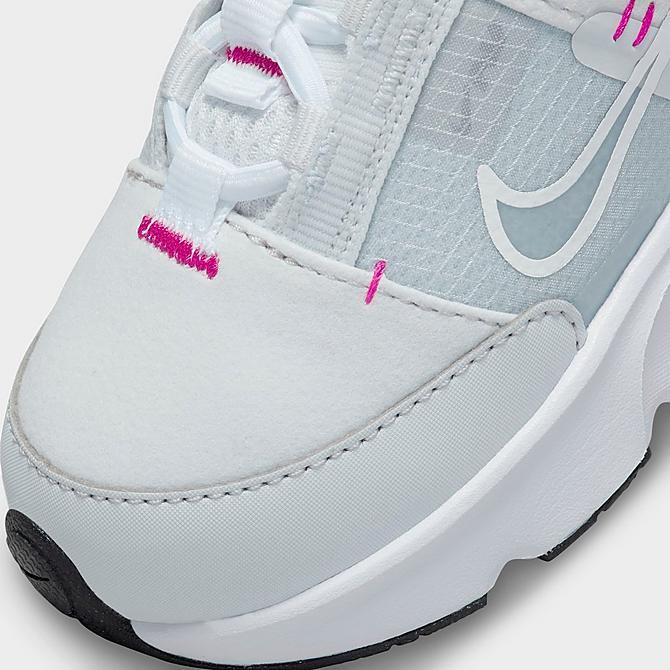 Front view of Kids' Toddler Nike Air Max INTRLK Stretch Lace Casual Shoes in Pure Platinum/Pink Prime/Light Smoke Grey/White Click to zoom