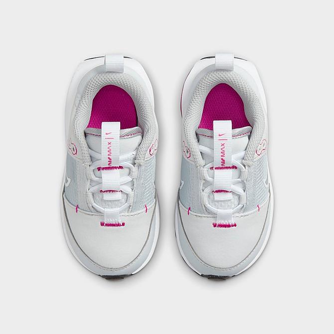Back view of Kids' Toddler Nike Air Max INTRLK Stretch Lace Casual Shoes in Pure Platinum/Pink Prime/Light Smoke Grey/White Click to zoom