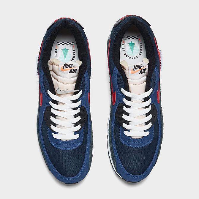 Back view of Nike Air Max 90 SE AMRC Casual Shoes in Deep Royal/University Red/Black/Obsidian Click to zoom