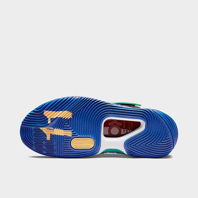 Bottom view of Nike KD 14 NRG Basketball Shoes in Sapphire/Deep Royal Blue/Lime Glow/Melon Tint Click to zoom