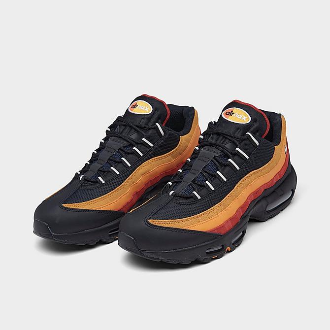 Three Quarter view of Men's Nike Air Max 95 Raygun Casual Shoes in Black/Cosmic Clay/Kumquat/White Click to zoom