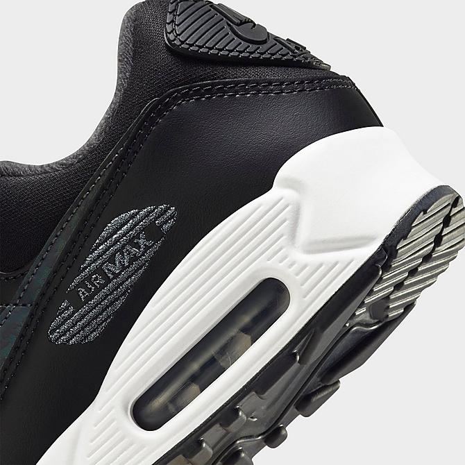 Front view of Women's Nike Air Max 90 Casual Shoes in Black/Summit White/Black Click to zoom
