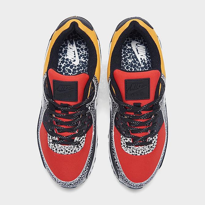 Back view of Women's Nike Air Max 90 SE Casual Shoes in Black/Phantom/Chile Red/Pollen Click to zoom
