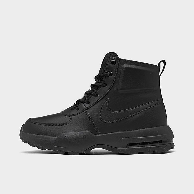 Right view of Big Kids’ Nike Air Max Goaterra 2.0 All-Weather Casual Boots in Black/Black Click to zoom
