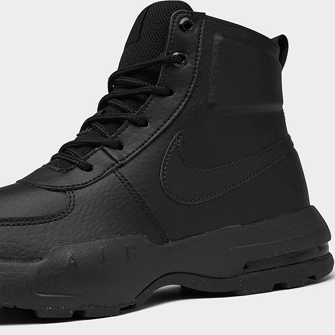 Front view of Big Kids’ Nike Air Max Goaterra 2.0 All-Weather Casual Boots in Black/Black Click to zoom