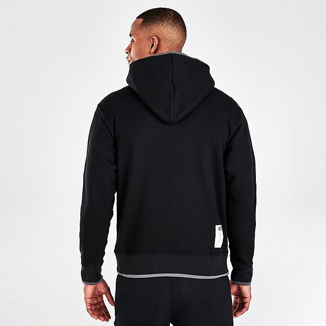 Back Left view of Men's Jordan Sport DNA Pullover Hoodie in Black/Iron Grey/White Click to zoom