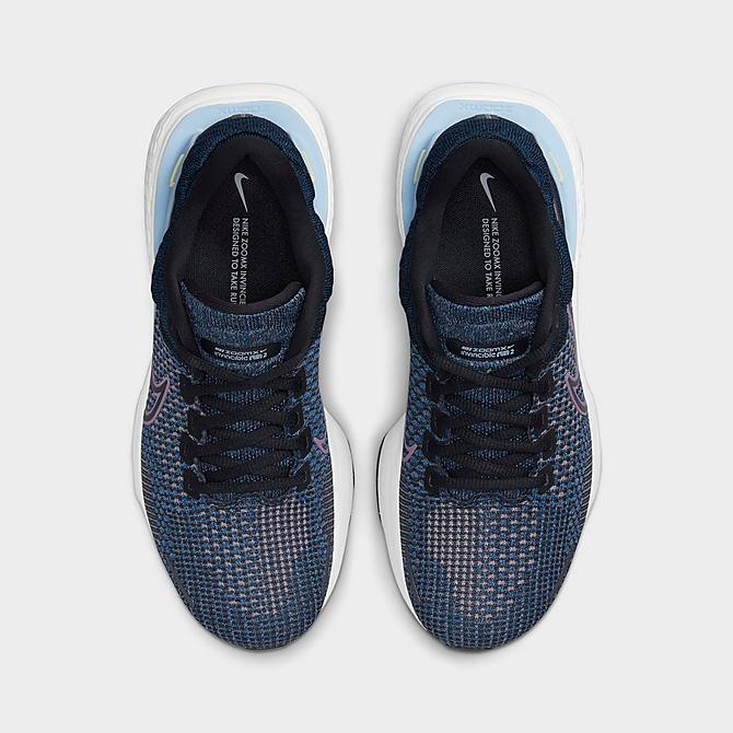 Back view of Women's Nike ZoomX Invincible Run Flyknit 2 Running Shoes in Dark Marina Blue/Plum Fog/Light Marine/Black Click to zoom