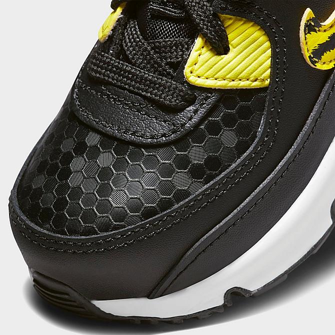 Front view of Boys' Toddler Nike Air Max SE Casual Shoes in Black/Opti Yellow/University Gold Click to zoom