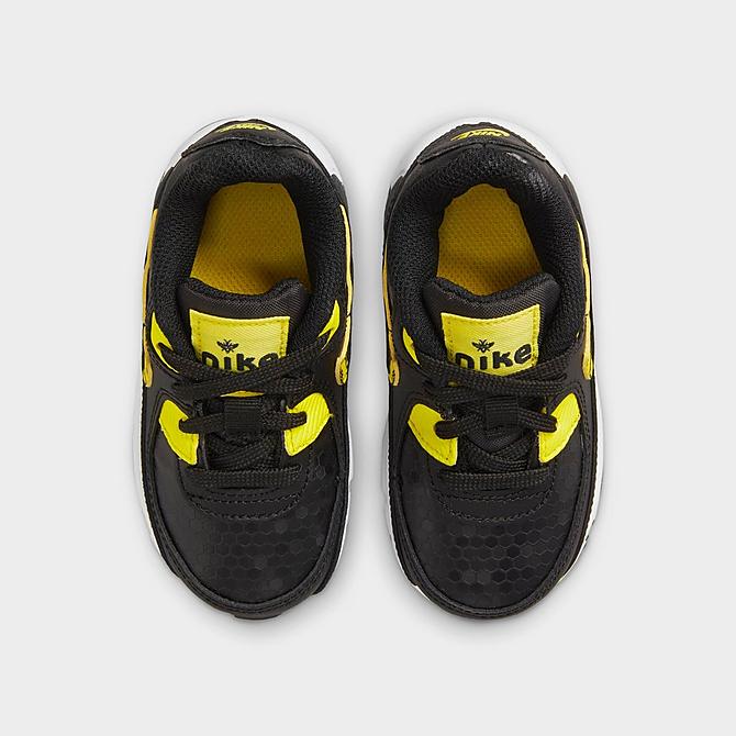 Back view of Boys' Toddler Nike Air Max SE Casual Shoes in Black/Opti Yellow/University Gold Click to zoom