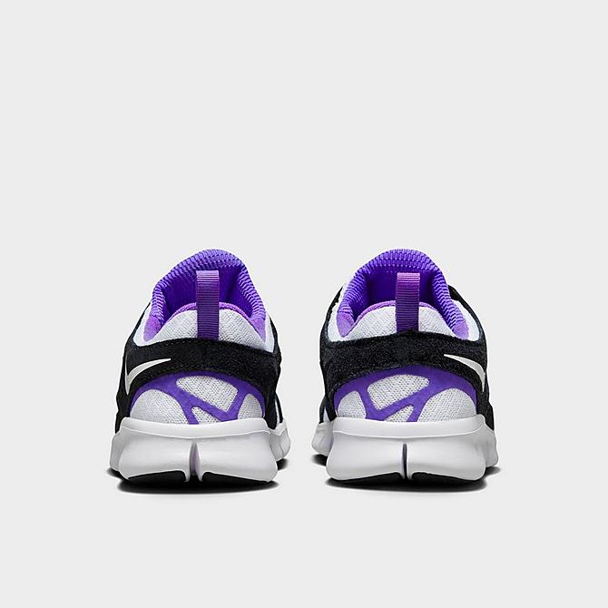 Left view of Big Kids' Nike Free Run 2 Running Shoes in White/White/Black/Action Grape Click to zoom