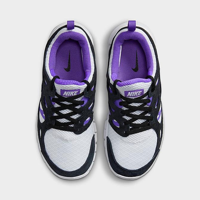 Back view of Big Kids' Nike Free Run 2 Running Shoes in White/White/Black/Action Grape Click to zoom