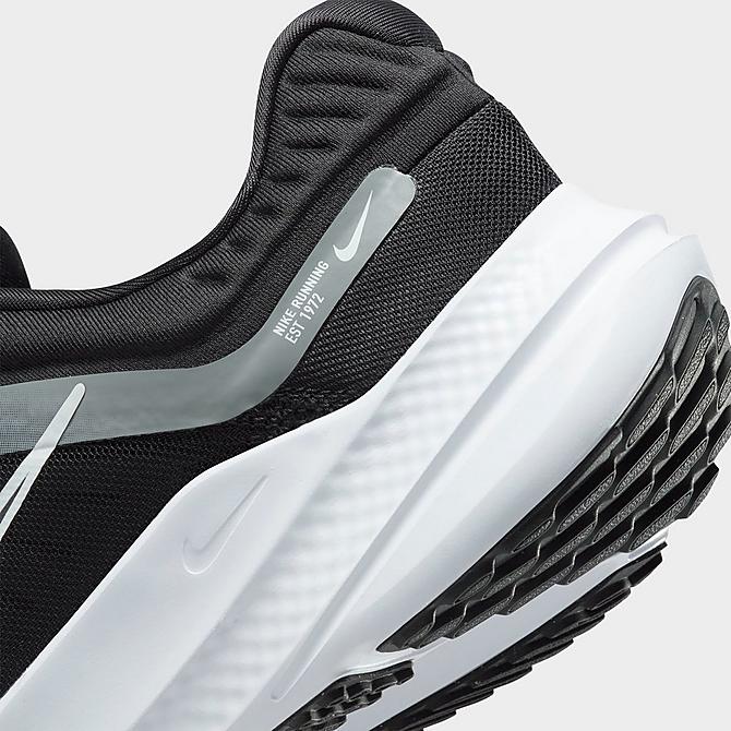 Front view of Men's Nike Quest 5 Road Running Shoes in Black/Smoke Grey/Dark Smoke Grey/White Click to zoom