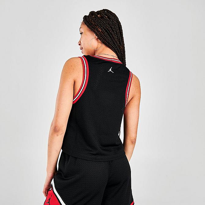 Back Right view of Women's Jordan Essential Basketball Jersey in Black Click to zoom