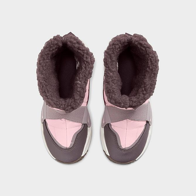 Back view of Girls' Little Kids' Nike Flex Advance Winter Boots in Pink Glaze/Violet Ore/Light Violet Ore/Pink Glaze Click to zoom