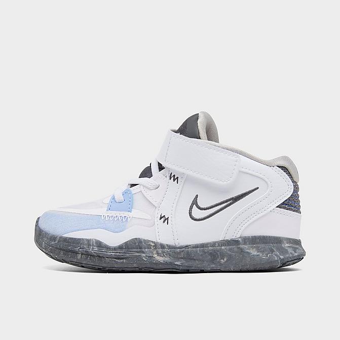 Right view of Kids' Toddler Nike Kyrie Infinity Basketball Shoes in White/Iron Grey/Light Marine/Medium Blue Click to zoom