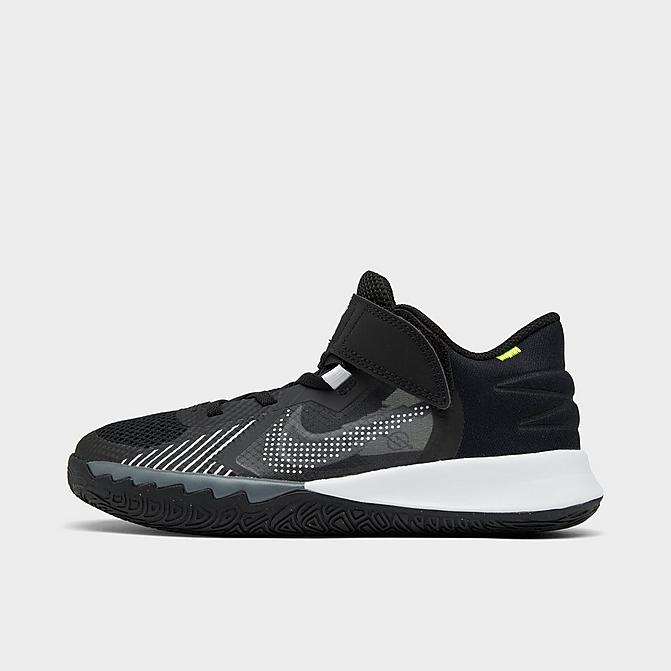 Right view of Little Kids' Nike Kyrie Flytrap 5 Basketball Shoes in Black/White/Anthracite/Cool Grey/Volt Click to zoom